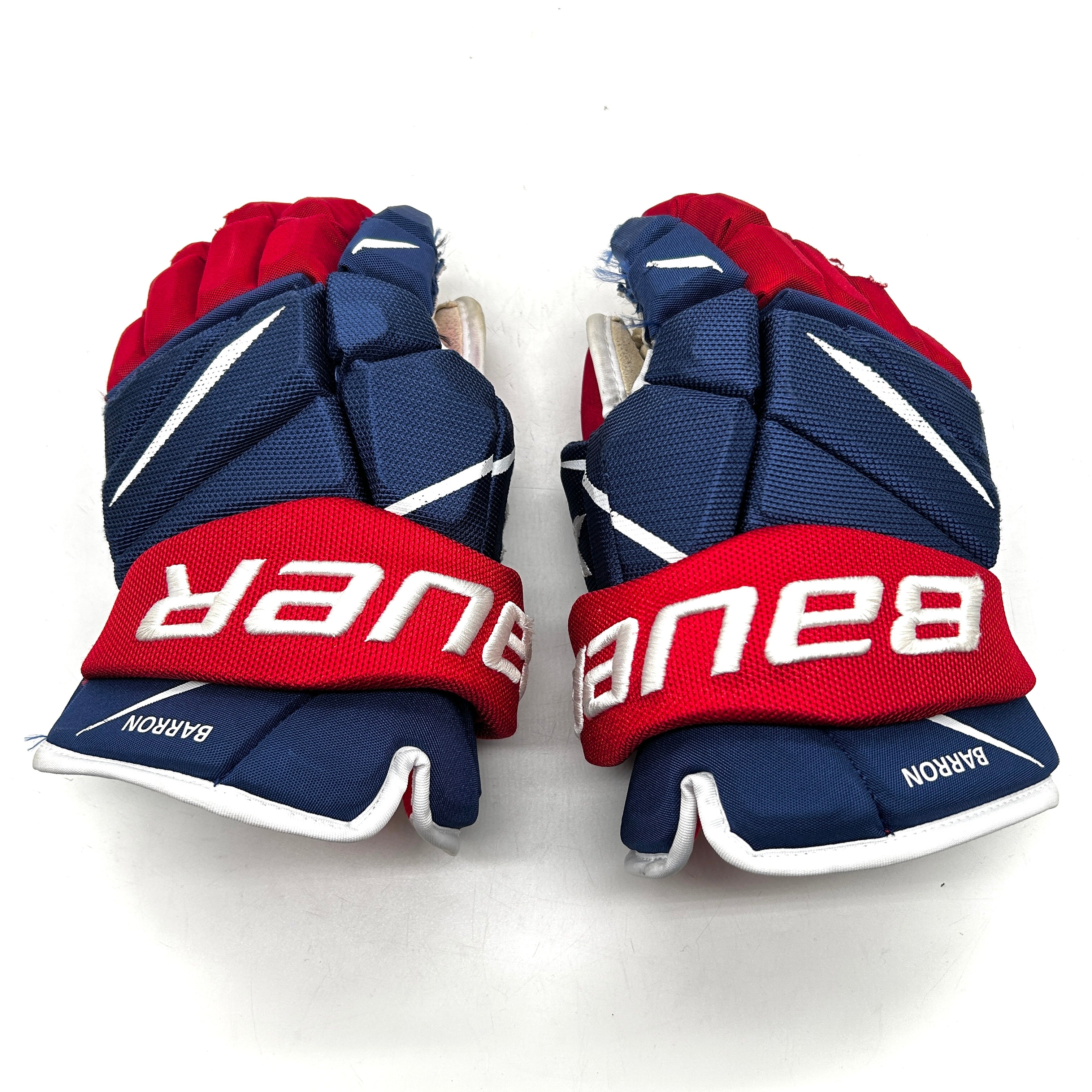 Bauer Vapor 2X Pro - Used NHL Pro Stock Glove - Justin Barron (Blue/Red/White)